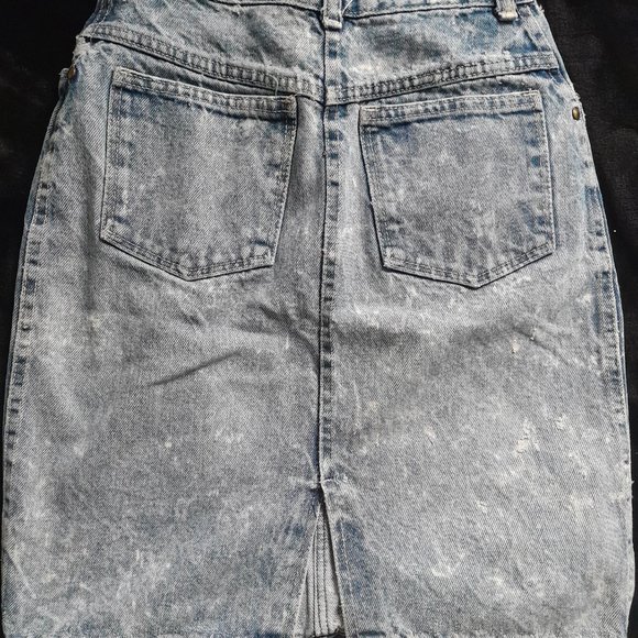 GITANO Express Acid Wash Denim Pencil Skirt - Vintage 80s/90s Vibes! - Picture 6 of 9